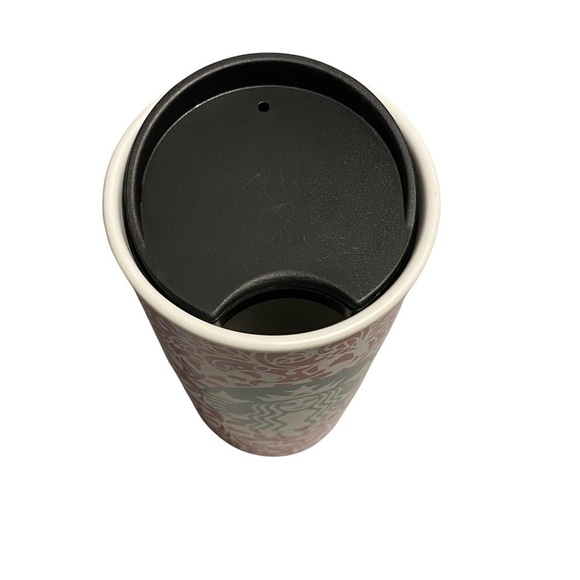 STARBUCKS | 2017 Christmas Ceramic Travel Cup Mug Candy Cane Design 12 oz - Picture 5 of 6